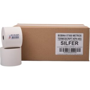 Bobina Termica Relogio Ponto 57MMX80M Branca 48G.