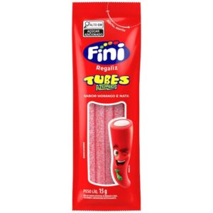 Doce Tubes Morango Azedinho 15G.