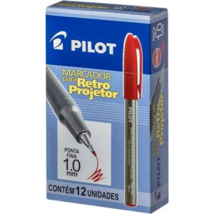Caneta Retroprojetor 1.0MM Marcador Vermelho - Imagem 3