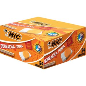 Borracha Branca Eraser Capa Plastica Laranja