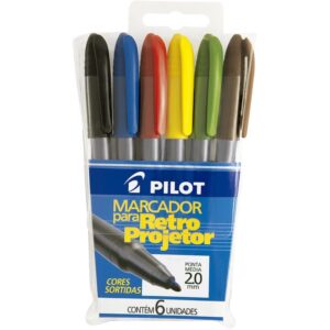 Caneta Retroprojetor 2.0 Mm Marcador 6 Cores - Imagem 1