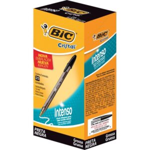 Caneta Esferografica Cristal Bold Preta - Imagem 1