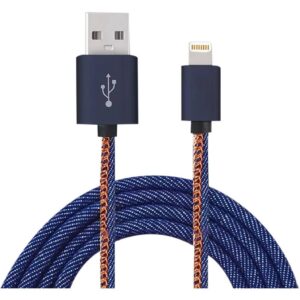 Cabo USB Flat Light 8P 3.0A 1M Jeans - Imagem 1