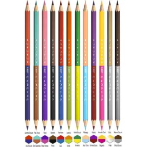 Lapis de Cor Sextavado Bic Bicolor 12 Lapis 24 Cores - Imagem 2