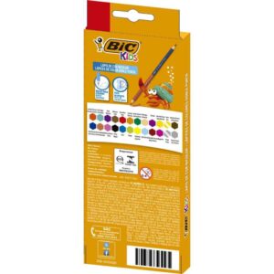 Lapis de Cor Sextavado Bic Bicolor 12 Lapis 24 Cores - Imagem 3
