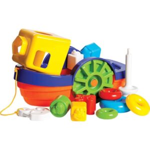 Brinquedo Educativo Barco Didatico C/Blocos e Anco - Imagem 3