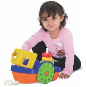 Brinquedo Educativo Barco Didatico C/Blocos e Anco - Imagem 5