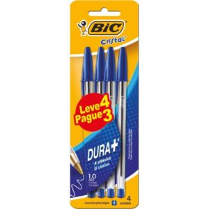 Caneta Esferografica Cristal Azul Leve 4 Pague 3 - Imagem 1