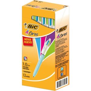 Caneta Esferografica Bic 4 Cores Refresh Corpo Azul - Imagem 1