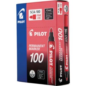 Pincel Marcador Permanente Sca 100 Ponta Redonda Vermelho - Imagem 3