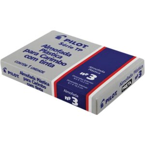 Almofada Carimbo N.3 Preta C/Tampa Plastica - Imagem 2