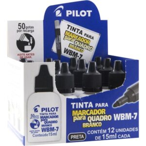 Tinta Marcador Quadro Branco Reabastecedor Wbm-7 Preto 15ML - Imagem 1