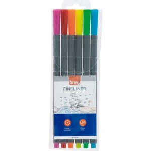 Caneta com Ponta Porosa Fineliner 0.4MM 6 Cores - Imagem 1