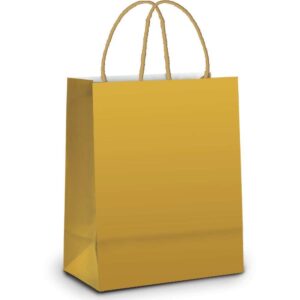 Sacola para Presente Lisa Ouro Fosco M 26X19,5X9,5CM - Imagem 2