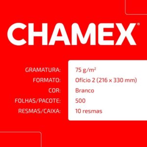 Papel Sulfite Oficio 2 Chamex 75G 10 PCTX500 Fls - Imagem 5