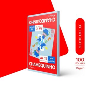 Papel Sulfite A4 Colorido Chamequinho 75G Azul - Imagem 2