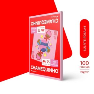 Papel Sulfite A4 Colorido Chamequinho 75G Rosa - Imagem 2