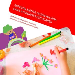 Papel Sulfite A4 Colorido Chamequinho 75G Rosa - Imagem 4