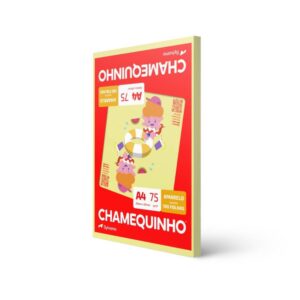 Papel Sulfite A4 Colorido Chamequinho 75G Amarelo - Imagem 1