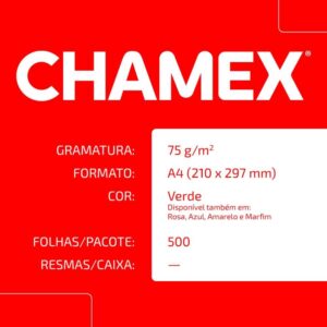 Papel Sulfite A4 Colorido Chamex 75G Verde - Imagem 5