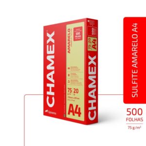 Papel Sulfite A4 Colorido Chamex 75G Amarelo - Imagem 2