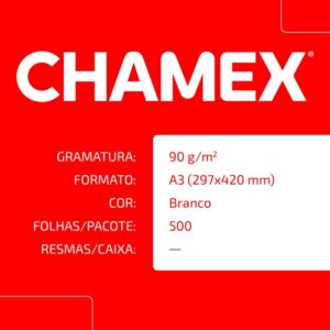 Papel Sulfite A3 Chamex Super 90G 500 Fls - Imagem 5