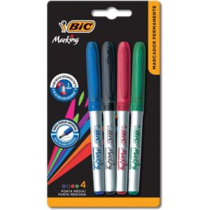 Pincel Marcador Permanente Marking 1.1MM Az+vm+pt+vd - Imagem 1