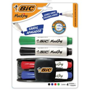 Pincel Quadro Branco Marking Kit 4 Pinceis+apagador