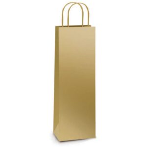 Embalagem para Garrafa Sacola Lamin.ouro 35X13X8CM