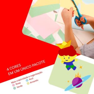 Papel Sulfite A4 Colorido Chamequinho 75G 4 Cores - Imagem 3