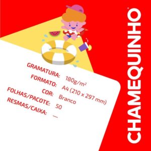 Papel Sulfite A4 Chamequinho 60K 180G Branco - Imagem 5