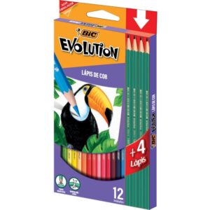 Lapis de Cor Sextavado Evolution 12 Cores + 4 Lapis - Imagem 1