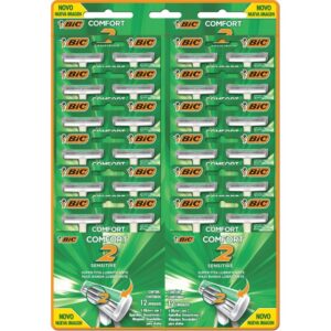 Barbeador Descartavel Bic COMFORT2 Verde 12BLX2UND. - Imagem 1