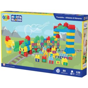 Brinquedo para Montar Trenzinho/Alfab 128PCS C/80ADE