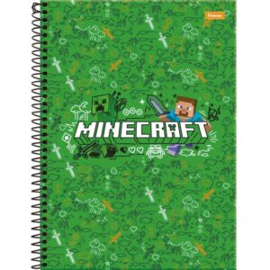 Caderno 01X1 Capa Dura Minecraft 80FLS. - Imagem 1