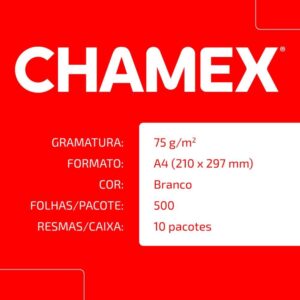 Papel Sulfite A4 Reciclado Chamex Eco 75G 10 PCTX500 Fls - Imagem 6