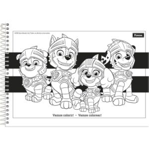 Caderno Desenho Univ Capa Dura Patrulha Canina 80FLS. - Imagem 2