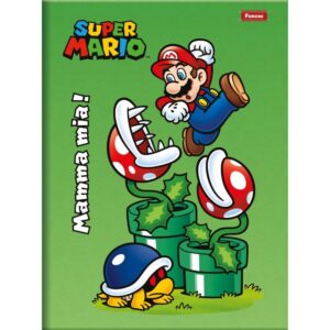 Caderno Brochurao Capa Dura Super Mario Bros 80FLS. - Imagem 3