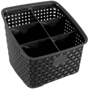 Organizador Rattan C/6 Divisoria Preto - Imagem 1