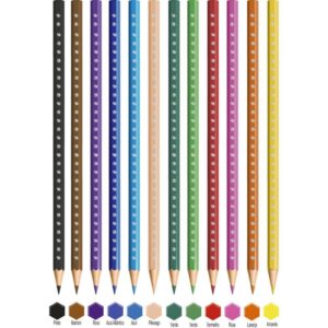 Lapis de Cor Sextavado Bic Kids Madeira 12 Cor. - Imagem 2