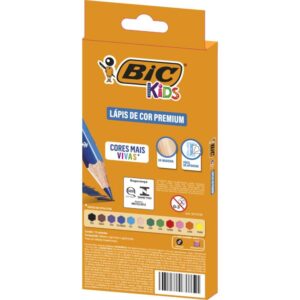 Lapis de Cor Sextavado Bic Kids Madeira 12 Cor. - Imagem 3