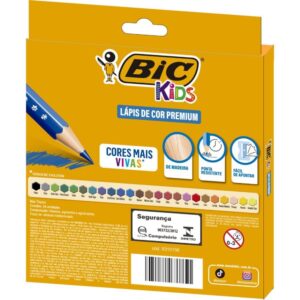 Lapis de Cor Sextavado Bic Kids Madeira 24 Cor. - Imagem 3