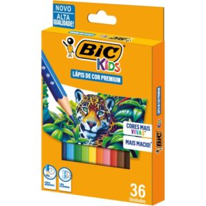 Lapis de Cor Sextavado Bic Kids Madeira 36 Cor. - Imagem 1