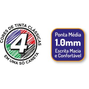 Caneta Esferografica Bic 4 Cores Rose Gold - Imagem 2