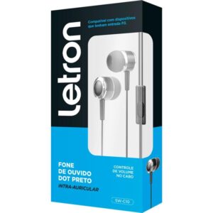 Fone de Ouvido Letron Intra Auricular P3 Pt - Imagem 2