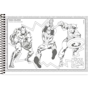 Caderno Desenho Univ Capa Dura Marvel Comics 80FLS. - Imagem 3