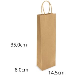 Embalagem para Garrafa Sacola Kraft 37,5X14,5X8CM