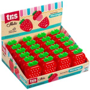 Borracha Decorada Tris Morango C/Tampa e Aroma - Imagem 1