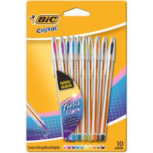 Caneta Esferografica Cristal Fina Fashion 10 Cores - Imagem 1