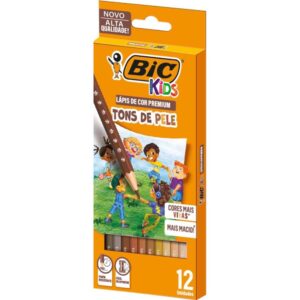Lapis de Cor Sextavado Bic Kids Tons de Pele 12 Cor. - Imagem 1